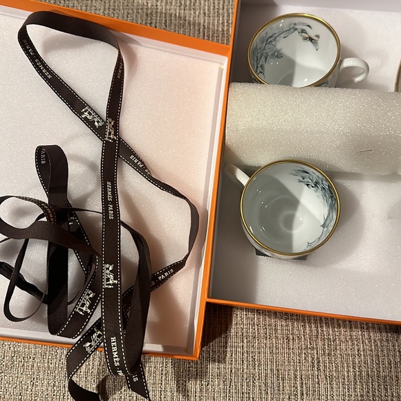 BNWT Hermes Porcelain Tea Cup and Saucer Set - Floral Design - Picture 13 of 14